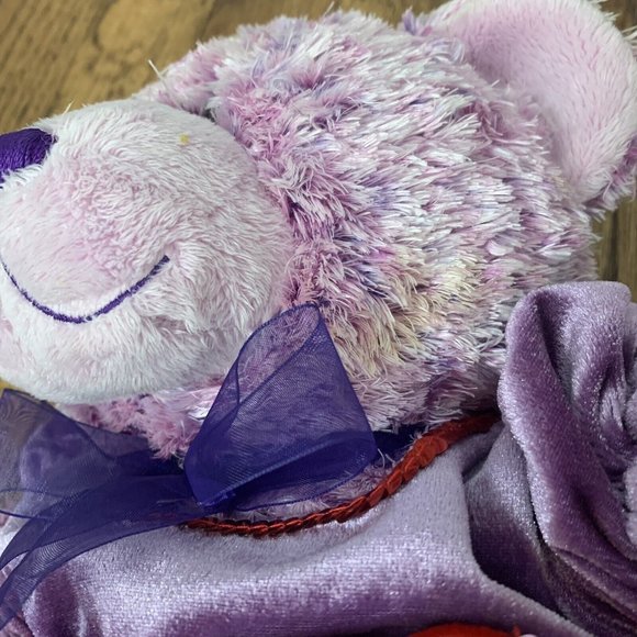 Build A Bear NIKKI II 2 Purple Plush Teddy 15" Children Cancer READ FLAWS - Picture 8 of 9